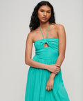 Robe midi d’été bohème fluide découpée – Élise