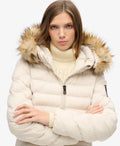 Manteau long avec capuche et fourrure - Clara