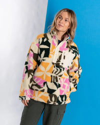 Fleece Borg avec zip 1/4 et poche zippée – Camille
