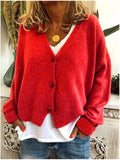 Cardigan tricoté col V élégant et confortable – Léa