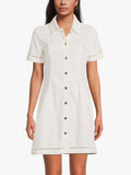 Robe mini ajustée coton bio manches courtes – Sofia
