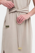 Robe Midi Classique avec Ceinture et Imprimé Métallisé – Claire