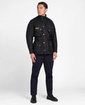 Veste moto en coton ciré et tartan - Max