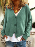 Cardigan tricoté col V élégant et confortable – Léa