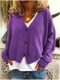 Cardigan tricoté col V élégant et confortable – Léa