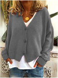 Cardigan tricoté col V élégant et confortable – Léa