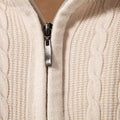 Pull Zippé Noir Côtelé Élégant
