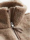Gilet teddy court chaud et élégant pour femme – Camille