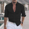 Chemise à manches longues unie pour hommes, pour toutes les occasions – Leon