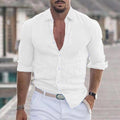 Chemise à manches longues unie pour hommes, pour toutes les occasions – Leon