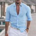 Chemise à manches longues unie pour hommes, pour toutes les occasions – Leon