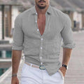Chemise à manches longues unie pour hommes, pour toutes les occasions – Leon
