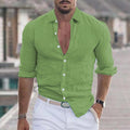 Chemise à manches longues unie pour hommes, pour toutes les occasions – Leon