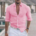 Chemise à manches longues unie pour hommes, pour toutes les occasions – Leon