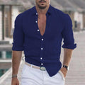 Chemise à manches longues unie pour hommes, pour toutes les occasions – Leon