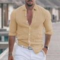 Chemise à manches longues unie pour hommes, pour toutes les occasions – Leon
