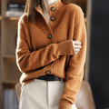 Cardigan en cachemire col montant chaud et élégant – Camille
