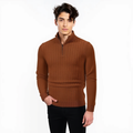 Pull Zippé Noir Côtelé Élégant
