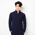 Pull Zippé Noir Côtelé Élégant