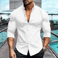 Chemise décontractée pour hommes en nid d'abeille à manches longues – Moritz