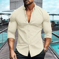 Chemise décontractée pour hommes en nid d'abeille à manches longues – Moritz