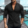 Chemise décontractée pour hommes en nid d'abeille à manches longues – Moritz