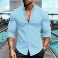 Chemise décontractée pour hommes en nid d'abeille à manches longues – Moritz