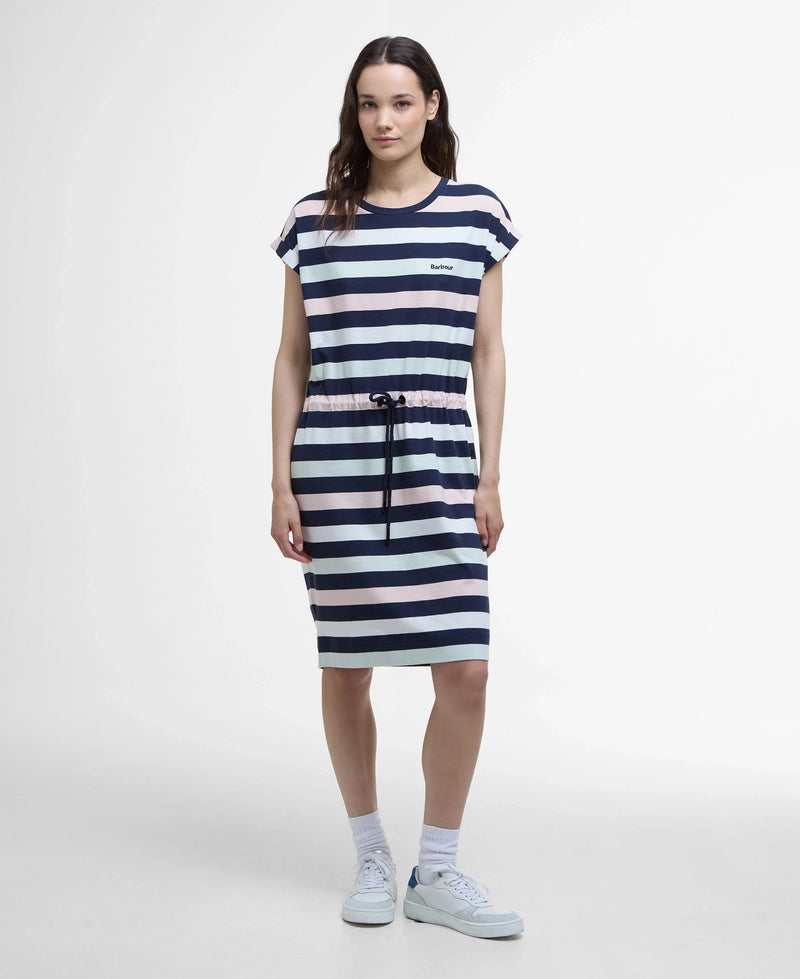 Robe Midi Rayée à Cordon de Serrage – Claire