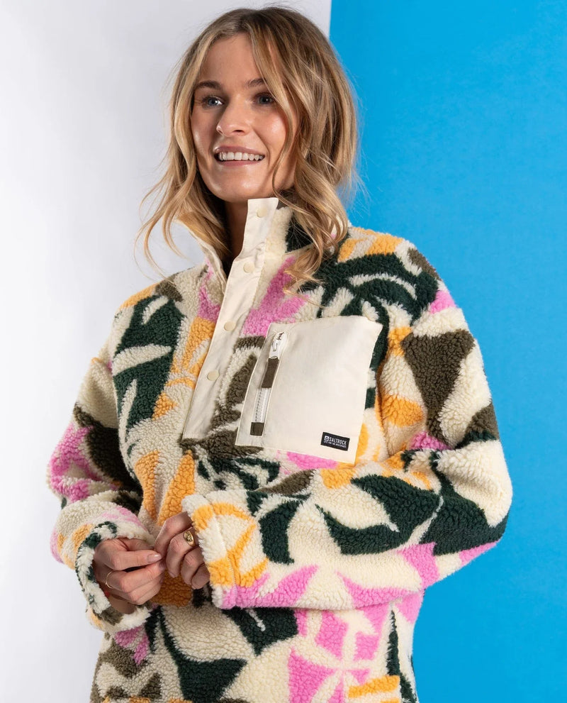 Fleece Borg avec zip 1/4 et poche zippée – Camille