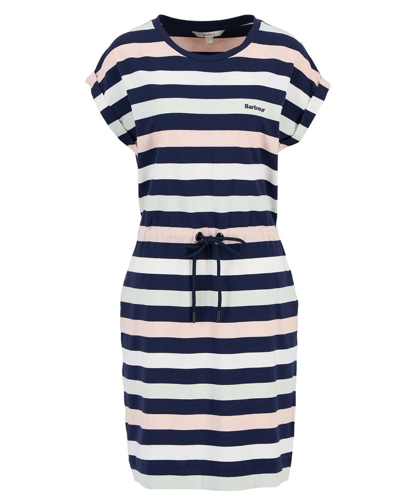 Robe Midi Rayée à Cordon de Serrage – Claire