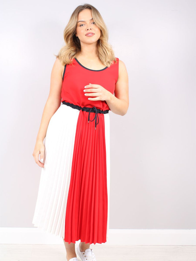 Robe sans manches été blocs de couleurs chic – Anaïs