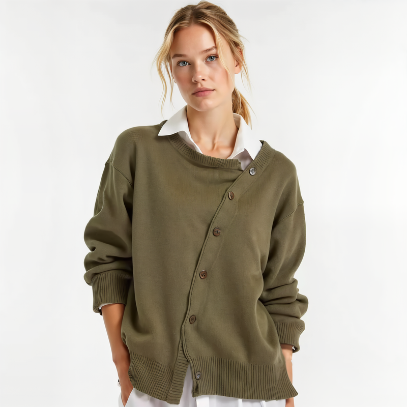 Doux Cardigan Asymétrique en Cachemire