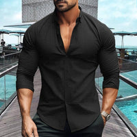 Chemise décontractée pour hommes en nid d'abeille à manches longues – Moritz